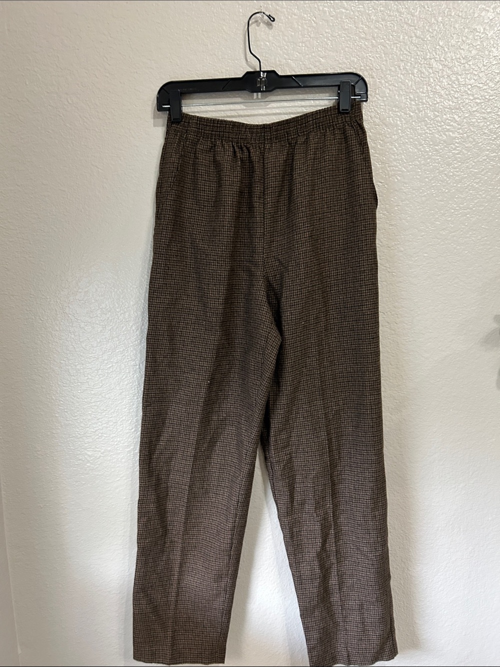 Briggs New York Brown Checked Chinos Vintage Sz 8 Office Career Business TC0711